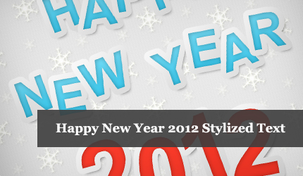 Happy New Year 2012 Stylized Text
