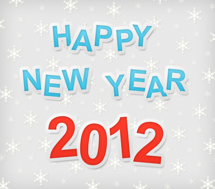 Happy New Year 2012 Stylized Text