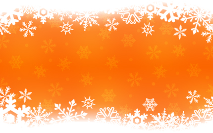 Orange Snowflakes Christmas Background