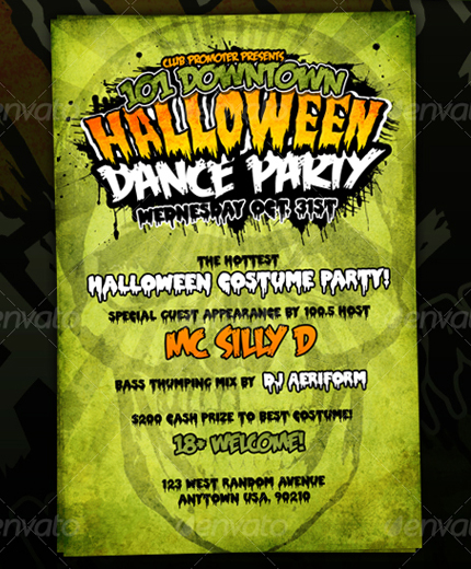 Horror Halloween Grungy Graphic Flyer