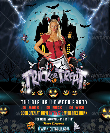 Trick Or Treat Halloween Party Flyer