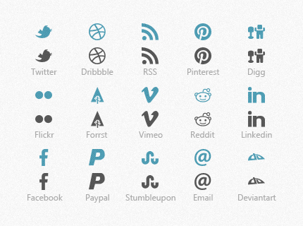 Social Icons Sprites: 35 Ready To Use Icons PSD, PNG, HTML/CSS | AZMIND
