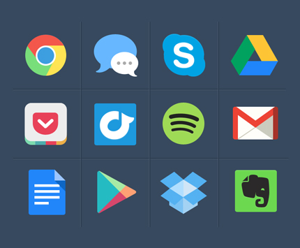 12 Free Colorful Icons, PSD