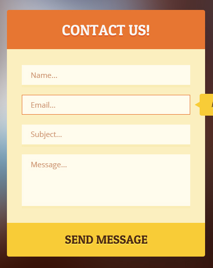 Flat Contact Form - HTML/CSS3 + PSD