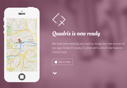 Premium Template Quadris - Bootstrap Flat App Landing Page