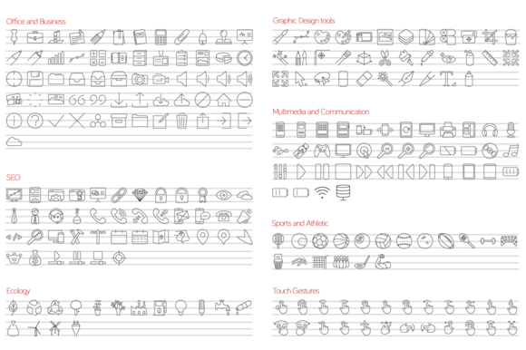 1000 Vector Line Icons Set