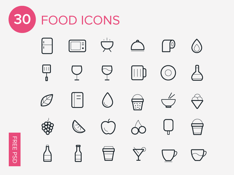 30 Free Food Icons
