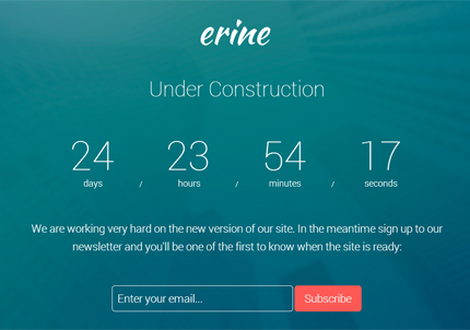 Free Template Erine: Bootstrap Coming Soon Page