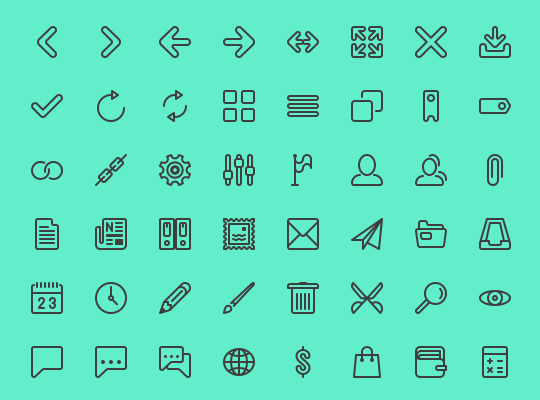 Free Line Icon Set for UI & More - PSD, EPS, AI