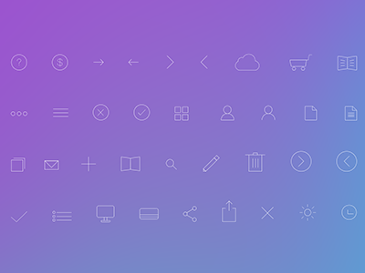 Simple Line Icons PSD