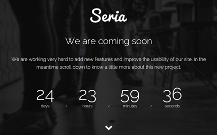 Premium Template Seria - Bootstrap Coming Soon Landing Page
