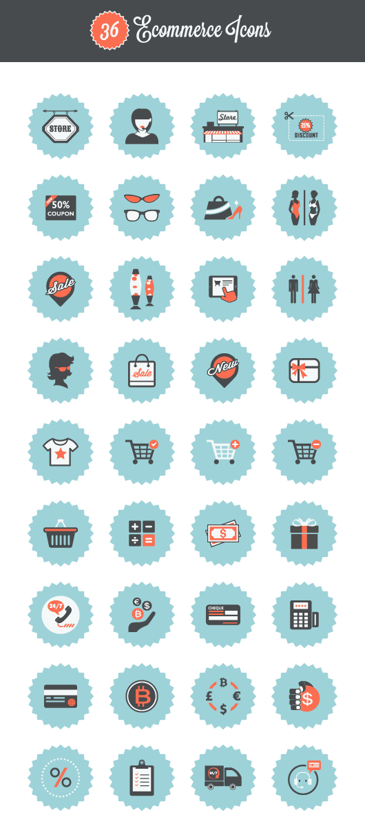 Ecommerce Icon Set: 36 Free Vector Icons in PSD, AI, EPS