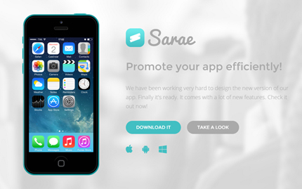 Premium Template Sarae - Bootstrap App Landing Page