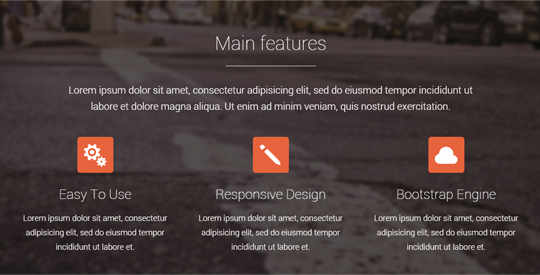 Trilli Bi Bootstrap Template - Features Section