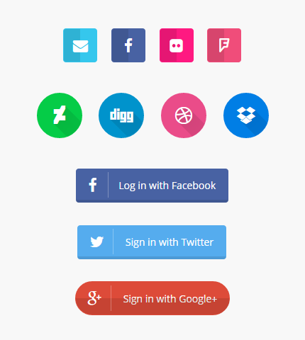 Bootstrap Social Icons: Pure CSS Icons and Buttons | AZMIND