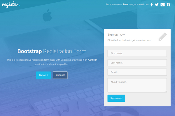 Bootstrap Registration Form 1