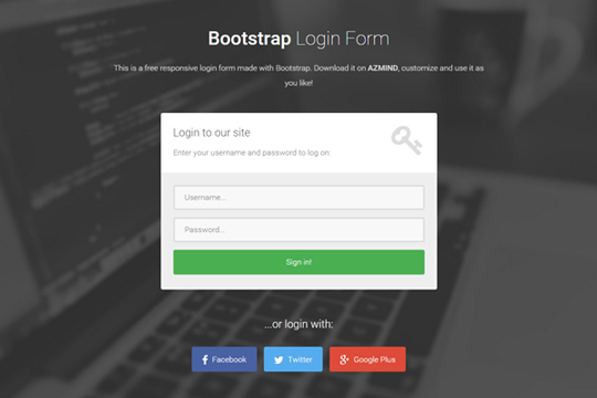 Bootstrap Login Forms 3 Free Responsive Templates Azmind