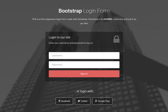 Bootstrap Login Form 3