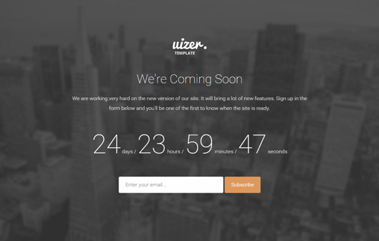 Uizer - Bootstrap Coming Soon Template