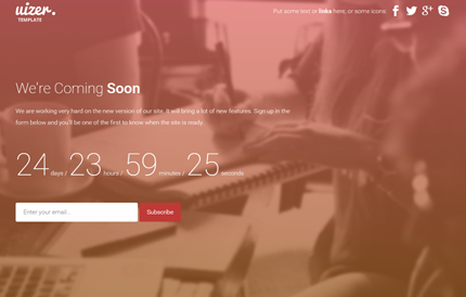 Uizer - Bootstrap Coming Soon Template