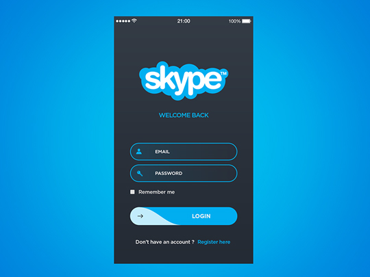 Skype App Login Concept