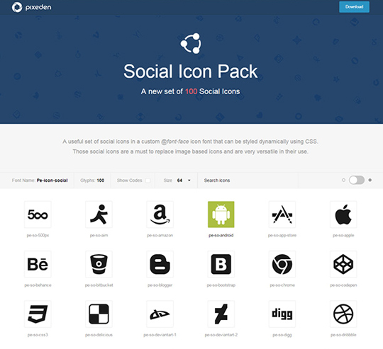 Social Icon Font Set