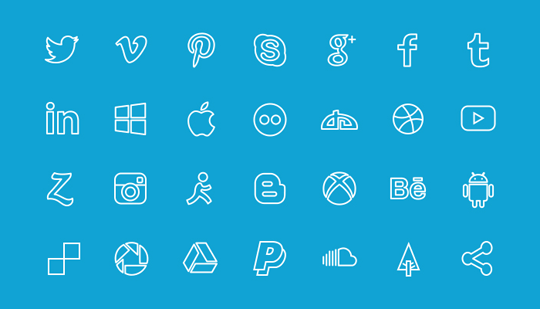 Outline Social Icons