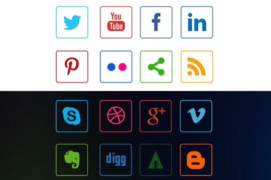 Social Media Line Icons