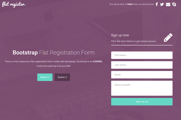 Bootstrap Flat Registration Form 1
