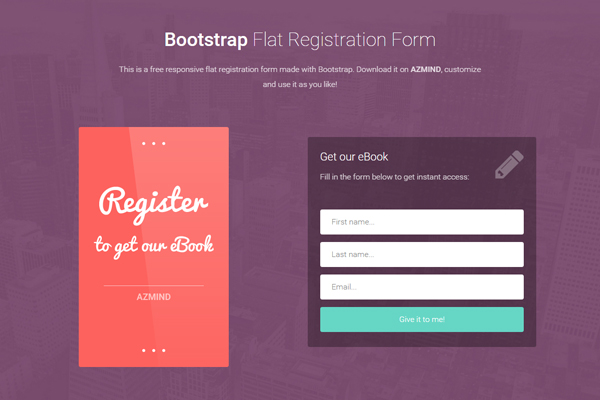 Bootstrap Flat Registration Form 3
