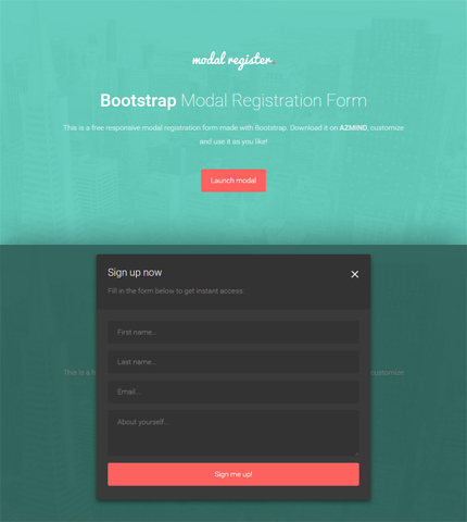 Bootstrap Modal Registration Forms: 2 Free Templates