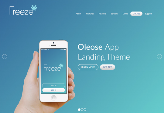 Oleose - Free App Landing Page