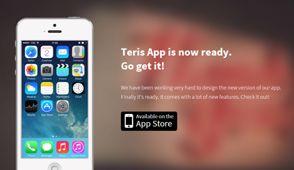 Teris - Free iPhone App Landing Page