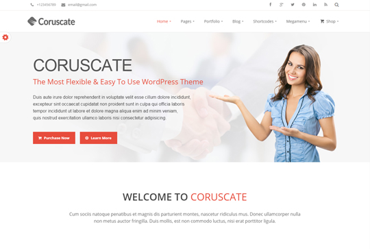 Coruscate - Multi Purpose Bootstrap WordPress Theme