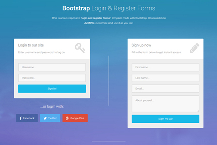 Bootstrap Login and Register Forms in One Page