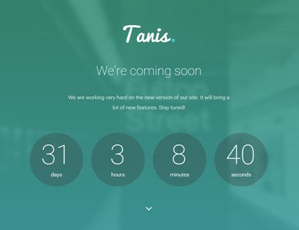Premium WordPress Theme Tanis - Bootstrap Coming Soon Theme