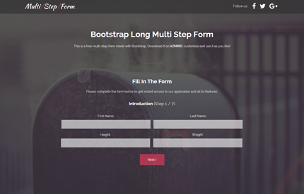 Bootstrap Long Multi Step Form: Free Template