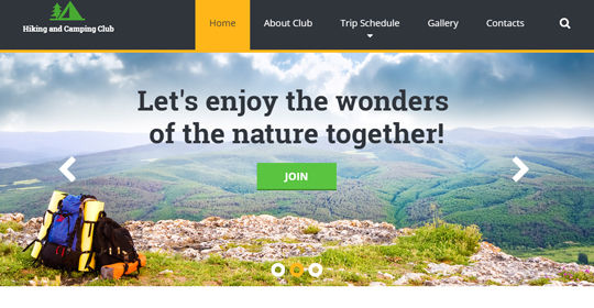 Hiking and Camping Club - Bootstrap Template