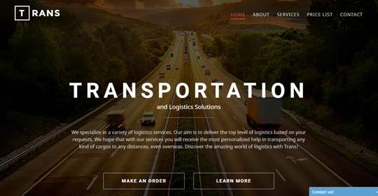 Trans - Transportation Bootstrap Template