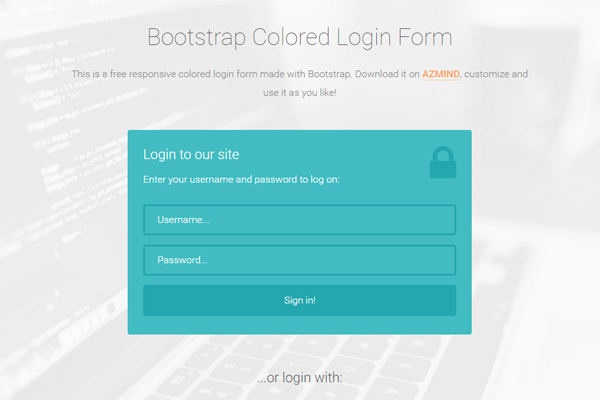Bootstrap Colored Login Form 3