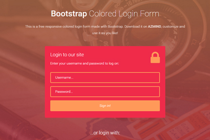 Bootstrap Colored Login Forms: 3 Free Templates