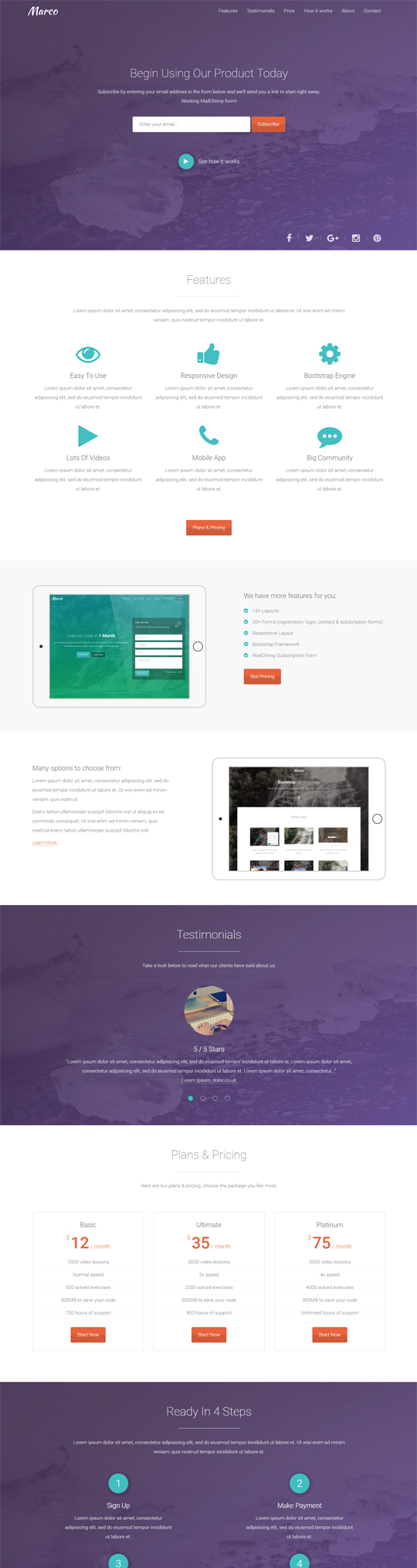 Marco Bootstrap Template - Layout 15
