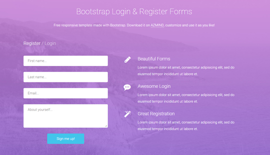 Bootstrap Register Form