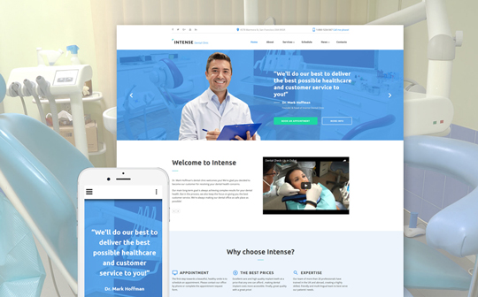 Intense Dentistry Online HTML5 Template