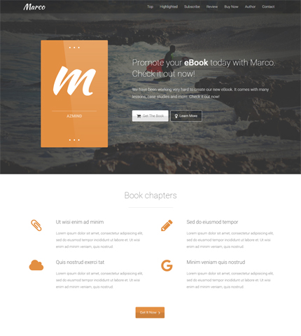 Marco v2.2 - eBook Bootstrap Landing Page Template