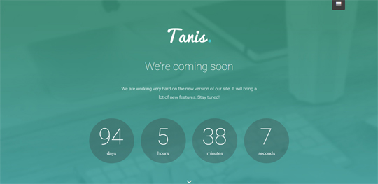 Tanis - Bootstrap Coming Soon WordPress Theme