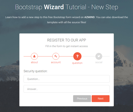 bootstrap wizard new step tutorial