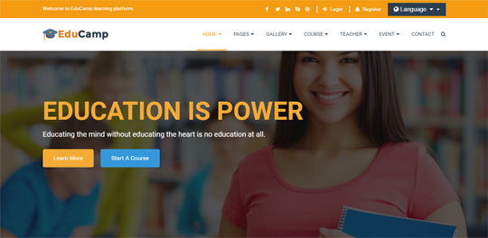 EduCamp - Bootstrap 4 Education Template