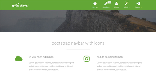 bootstrap navbar with icons 2