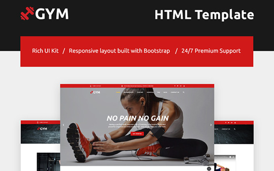 Fitness & Gym Bootstrap Website Template